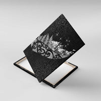 Maori Matariki Canvas Wall Art Landscape Styled Fern - Monochrome