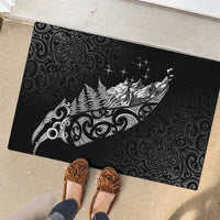 Maori Matariki Rubber Doormat Landscape Styled Fern - Monochrome