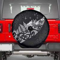 Maori Matariki Spare Tire Cover Landscape Styled Fern - Monochrome