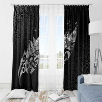 Maori Matariki Window Curtain Landscape Styled Fern - Monochrome