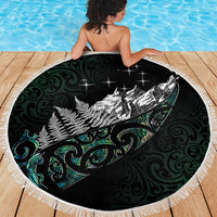 Maori Matariki Beach Blanket Landscape Styled Fern - Paua Shell