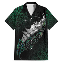 Maori Matariki Family Matching Mermaid Dress and Hawaiian Shirt Landscape Styled Fern - Paua Shell