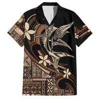 Samoa Manuia le Aso Tuto'atasi Family Matching Summer Maxi Dress and Hawaiian Shirt Siapo Mamanu Mix Tatau Marlin