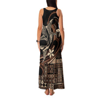 Samoa Manuia le Aso Tuto'atasi Family Matching Tank Maxi Dress and Hawaiian Shirt Siapo Mamanu Mix Tatau Marlin