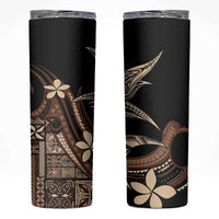 Samoa Manuia le Aso Tuto'atasi Skinny Tumbler Siapo Mamanu Mix Tatau Marlin LT7 Black - Polynesian Pride
