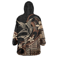Samoa Manuia le Aso Tuto'atasi Wearable Blanket Hoodie Siapo Mamanu Mix Tatau Marlin