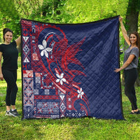 Samoa Manuia le Aso Tuto'atasi Quilt Siapo Mamanu Mix Tatau Marlin - Flag Color