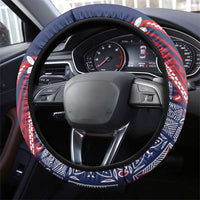 Samoa Manuia le Aso Tuto'atasi Steering Wheel Cover Siapo Mamanu Mix Tatau Marlin - Flag Color