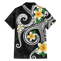 Kanaka Maoli Hawaii Plumeria Family Matching Puletasi and Hawaiian Shirt Dancing Tentacles Black Style
