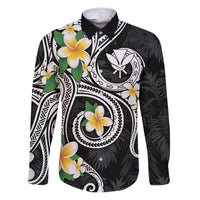 Kanaka Maoli Hawaii Plumeria Family Matching Puletasi and Hawaiian Shirt Dancing Tentacles Black Style