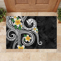 Kanaka Maoli Hawaii Plumeria Rubber Doormat Dancing Tentacles Black Style