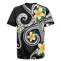 Kanaka Maoli Hawaii Plumeria Rugby Jersey Dancing Tentacles Black Style