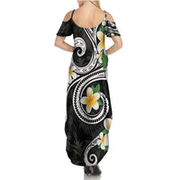 Kanaka Maoli Hawaii Plumeria Summer Maxi Dress Dancing Tentacles Black Style LT7 - Polynesian Pride