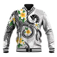 Kanaka Maoli Hawaii Plumeria Baseball Jacket Dancing Tentacles White Style