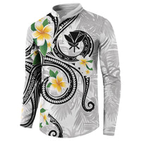 Kanaka Maoli Hawaii Plumeria Button Sweatshirt Dancing Tentacles White Style