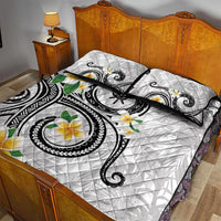 Kanaka Maoli Hawaii Plumeria Quilt Bed Set Dancing Tentacles White Style