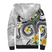 Kanaka Maoli Hawaii Plumeria Sherpa Hoodie Dancing Tentacles White Style