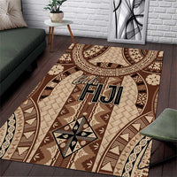 Bula Fiji Vintage Area Rug Brown Masi Motifs