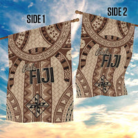 Bula Fiji Vintage Garden Flag Brown Masi Motifs