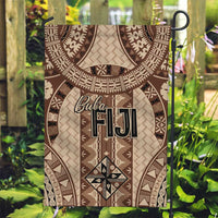 Bula Fiji Vintage Garden Flag Brown Masi Motifs