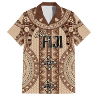 Bula Fiji Vintage Hawaiian Shirt Brown Masi Motifs