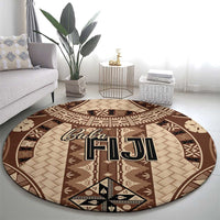 Bula Fiji Vintage Round Carpet Brown Masi Motifs
