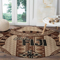 Bula Fiji Vintage Round Carpet Brown Masi Motifs