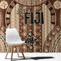 Bula Fiji Vintage Window Curtain Brown Masi Motifs