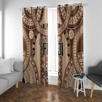 Bula Fiji Vintage Window Curtain Brown Masi Motifs