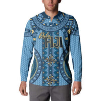 Bula Fiji Vintage Button Sweatshirt Prussian Blue Masi Motifs