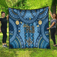 Bula Fiji Vintage Quilt Prussian Blue Masi Motifs