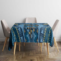 Bula Fiji Vintage Tablecloth Prussian Blue Masi Motifs