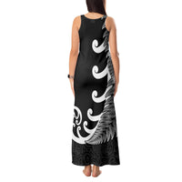 Personalised New Zealand Rugby Tank Maxi Dress Aotearoa Silver Fern Koru Maori Style LT7 - Polynesian Pride