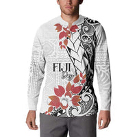 Bula Fiji Day Button Sweatshirt Tagimaucia on Masi Pattern LT7 - Polynesian Pride