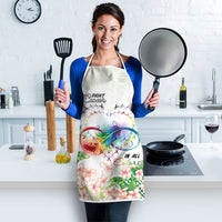 Fight Cancer In All Colors Apron Plumeria Mix Tapa Pattern