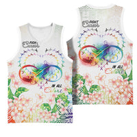 Fight Cancer In All Colors Basketball Jersey Plumeria Mix Tapa Pattern