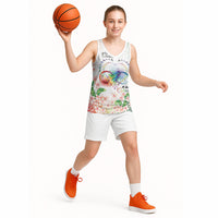Fight Cancer In All Colors Basketball Jersey Plumeria Mix Tapa Pattern