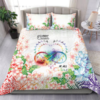 Fight Cancer In All Colors Bedding Set Plumeria Mix Tapa Pattern