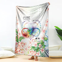 Fight Cancer In All Colors Blanket Plumeria Mix Tapa Pattern