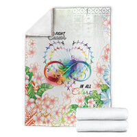 Fight Cancer In All Colors Blanket Plumeria Mix Tapa Pattern