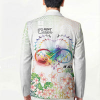 Fight Cancer In All Colors Blazer Plumeria Mix Tapa Pattern