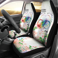 Fight Cancer In All Colors Car Seat Cover Plumeria Mix Tapa Pattern