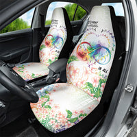 Fight Cancer In All Colors Car Seat Cover Plumeria Mix Tapa Pattern