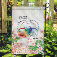 Fight Cancer In All Colors Garden Flag Plumeria Mix Tapa Pattern