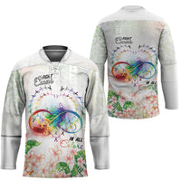 Fight Cancer In All Colors Hockey Jersey Plumeria Mix Tapa Pattern