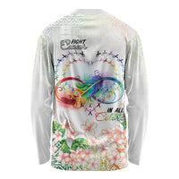 Fight Cancer In All Colors Long Sleeve Shirt Plumeria Mix Tapa Pattern
