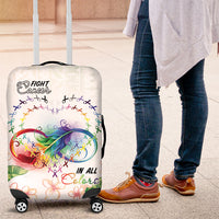 Fight Cancer In All Colors Luggage Cover Plumeria Mix Tapa Pattern