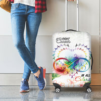 Fight Cancer In All Colors Luggage Cover Plumeria Mix Tapa Pattern