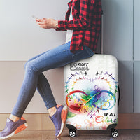 Fight Cancer In All Colors Luggage Cover Plumeria Mix Tapa Pattern