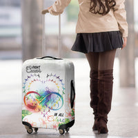 Fight Cancer In All Colors Luggage Cover Plumeria Mix Tapa Pattern